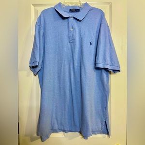 Ralph Lauren Polo Shirt Mens 2XL Tall Blue 100% Soft Cotton Casual Golf Pony